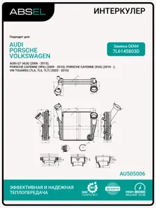 ABSEL AU505006 Радиатор интеркулера
