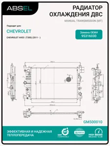 ABSEL GM500010 Радиатор