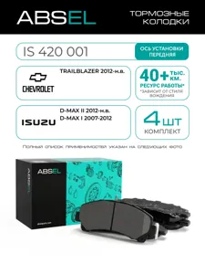ABSEL IS420001 Колодки торм.передние