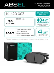 ABSEL KI420003 Колодки торм.передние
