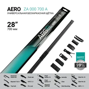 ABSEL ZA000700A Щетка стеклоочистителя 700мм28 бескаркасная Aero, со спойлером