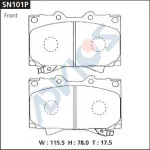 ADVICS SN101P Колодки торм. Toyota Lexus Land Cruiser J100LX470 98- перед.