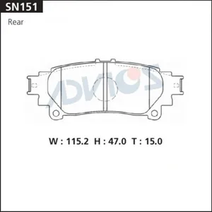 ADVICS SN151 Колодки торм. Toyota Lexus RX AL10SIENNAPRIUS 08- задн.