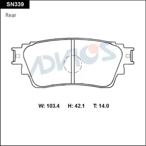 ADVICS SN339 Колодки торм.задние Mitsubishi ECLIPSE CROSS (GK) 0319 - 1017 Mitsubishi Outlander III (