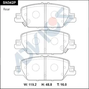 ADVICS SN342P Колодки торм. Honda CR-V задн.