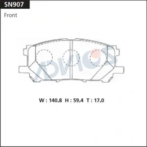 ADVICS SN907 Колодки торм. Toyota Harrier Kluger 03- перед.