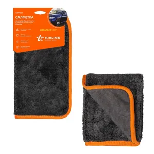 AIRLINE ABDN008 Салфетка из микрофибры для мытья и удаления влаги серая (30*30 см)