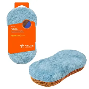 AIRLINE ABK02 Губка для мытья из микрофибры и коралловой ткани (24*11 см)