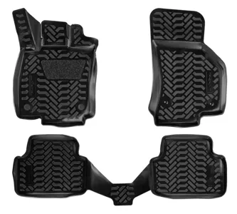 AIRLINE ACMPS60 Ковры в салон (3D с подпятником) Skoda Octavia (A7) (2013-) компл. 4 шт., (крепеж), высокий борт, полимерные, черные ACM-PS-60