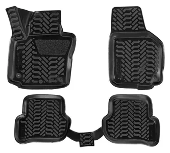 AIRLINE ACMPS62 Ковры для Skoda Yeti (09-). 4 шт. (крепеж). выс. борт. 3D с подпятником. ТЭП. черн.
