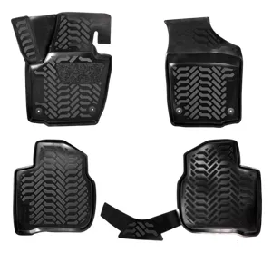 AIRLINE ACMPS94 Ковры для VW Polo/ Rapid (20-), 4 шт.,(крепеж),выс. борт, 3D с подпятником, ТЭП, черн. (ACM-PS-94)