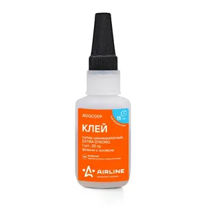 AIRLINE ADGC009 AIRLINE Клей супер цианакрилатный EXTRA STRONG. 1 шт. 20 гр. флакон с носиком