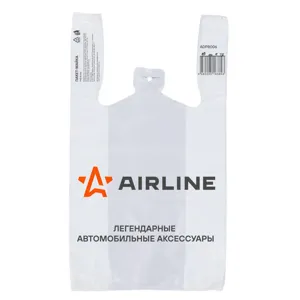 AIRLINE ADPB006 ADPB006 Пакет-майка фирменный AIRLINE, ПНД 16 мкм (28x50+14 см), белый (ADPB006)