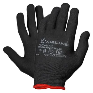 AIRLINE ADWG007 Перчатки полиэфирные (L) черные