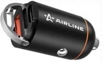 AIRLINE AEAK002 Адаптер автомобильный компактный Type-C PD + QC 3.0 65Вт, 12/24В PRO ()