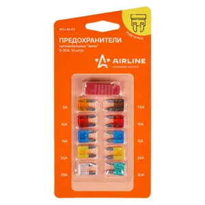 AIRLINE AFUM02 Набор предохранителей флажковых с индикатором обрыва блистер 10шт