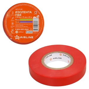 AIRLINE AITP09 Изолента ПВХ, красная, 15 мм*20 м ()