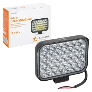 AIRLINE ALED020 Фара светодиод. прямоугольная, 33LED, дальний свет, 33Вт, 135х95х38мм, 12/24В, PLUS ()