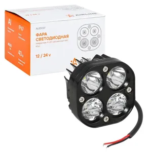 AIRLINE ALED037 Фара светодиод. квадратн. 4LED. комбин. свет (дальн.+ближ.).40Вт. 78х78х50мм.12/24В. PLUS