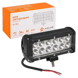 AIRLINE ALED045 Фара светодиодная (балка) двухрядная 12LED  направленный свет  36Вт  165х78х65мм  12/24В (ALED045)