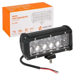 AIRLINE ALED047 Фара (балка) светодиод. двухрядная. 12LED. дальн.свет(4D линза). 36Вт. 165х78х65мм. 12/24В