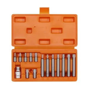 AIRLINE ATB21 Набор бит вставок TORX 3/8 30мм и 75мм с держателем бит 1/2 DR 15 предметов в кейсе