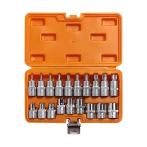 AIRLINE ATBS33 Набор головок 1/2 DR TORX E10-E24 и головок со вставками TORX T20-T70 длиной 55мм 19 предметов в ке