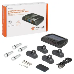 AIRLINE ATPMS02 Система контроля давления в шинах TPMS, 4 внутр. датчика, дисплей на торпедо, солнеч. панель ()
