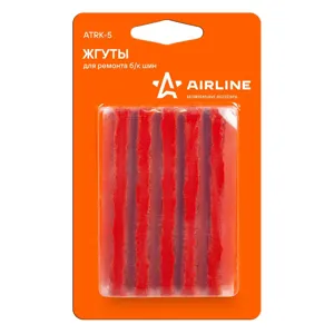 AIRLINE ATRK5 Жгуты для ремонта бк шин 6*100мм 10 шт коричневые ПВХ подложка в блистере (ATRK-5)