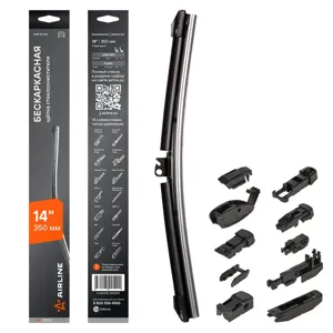 AIRLINE AWBBK360 Щетка стеклоочистителя  350мм бескаркасная (HOOK 9x39x4)
