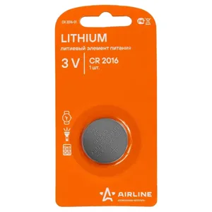 AIRLINE CR201601 батарейка cr2016 3v для брелоков сигнализаций литиевая 1 шт.