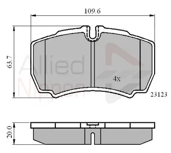 ALLIED NIPPON ADB01034 Колодки торм. Ford Iveco Transit Box 06