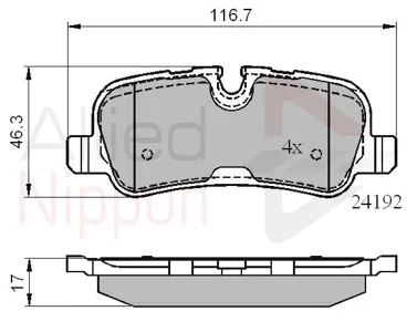 ALLIED NIPPON ADB02021 Колодки торм.задние Land Rover Discovery Range Rover 4.4i2.7TD 04>