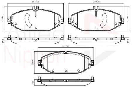 ALLIED NIPPON ADB02364 Колодки торм.передние MB C(W205) 13-