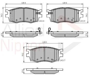 ALLIED NIPPON ADB31519 Колодки торм.передние Kia Rio 1.4i1.6i 16V1.5CRDi 05>