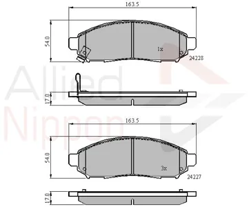 ALLIED NIPPON ADB31520 Колодки торм.передние Nissan Pathfinder Navara 2.5DCi 4WD 05>