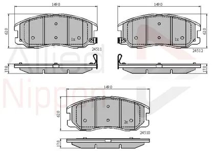 ALLIED NIPPON ADB31582 Колодки торм. Chevrolet Opel Captiva (C100, C140) 2011 -, Antara (L07) 2006 -