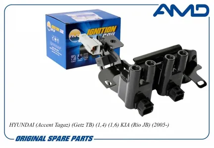 AMD AMDEL421 Катушка зажигания без кроншт. Hyundai Accent Getz Elantra , Kia Cerato Rio 1.4-1.6i 95>