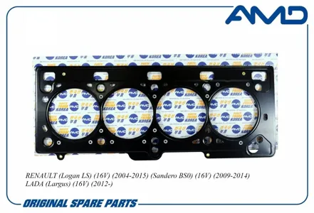 AMD AMDHBC25 Прокладка ГБЦ Renault ( Logan LS) (16V) (2004-2015) ( Sandero BS0) (16V) (2009-2014) ( Duster HSAM) (1,6) (2011-2015)