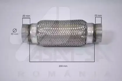 ASAM 60101 Труба гофрированная с внутренним металлорукавом 54.5X203