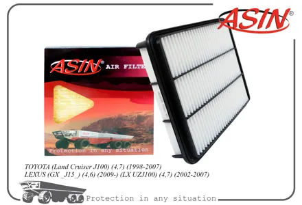 ASIN ASINFA2642 Воздушный фильтр Toyota Land Cruiser 4.7L V8 98-, Land Cruiser Prado 2.7L 02-, Lexus GX I, II02-