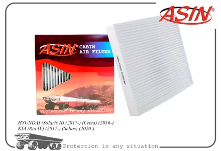 ASIN ASINFC2753 Фильтр салона Hyundai ( Solaris II) (2017-) ( Creta ) (2016-) Kia (Rio IV) (2017-) (Seltos) (2020-)