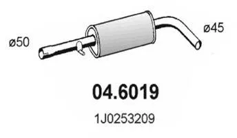ASSO 046019 Глушитель выхлопных газов, средняя часть