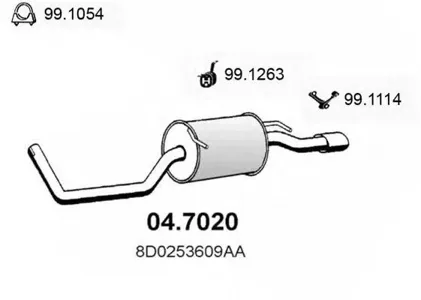 ASSO 047020 Глушитель выхлопных газов конечный