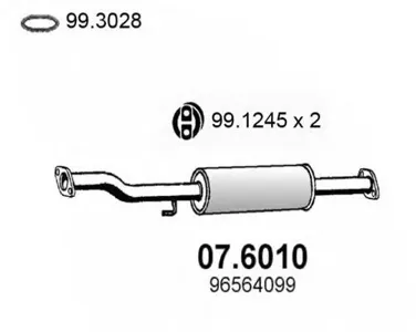 ASSO 076010 Резонатор Daewoo Matiz 0.81.0 00-