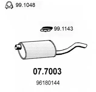 ASSO 077003 Глушитель Daewoo Nexia 1.5-1.8 95-99