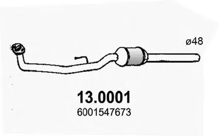 ASSO 130001 Труба приемная Renault Logan , Renault Sandero 1.4-1.6 8 клап.