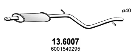 ASSO 136007 Резонатор рено Logan 1.6 16v