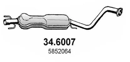 ASSO 346007 Резонатор Opel Astra G 1.6i -16V, 1.8i -16V, 2.0i -16V 98->