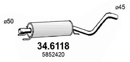 ASSO 346118 Глушитель, средняя часть